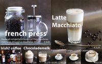 Koffiekaart, koffie, kaart, diverse soorten koffie, Latte Macchiato, espresso, koffie verkeerd, cappuccino, latte,